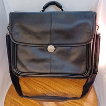 Dell Black Pebbled Leather Executive Laptop Briefcase with Shoulder Stra... - $28.66