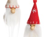 2 Asst&#39;d Felt Gnome Ornaments With Colored Hats With Stars  3 in - £8.83 GBP
