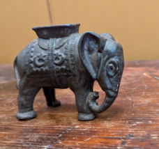 Antique Cast Iron Elephant Coin Bank - $38.52