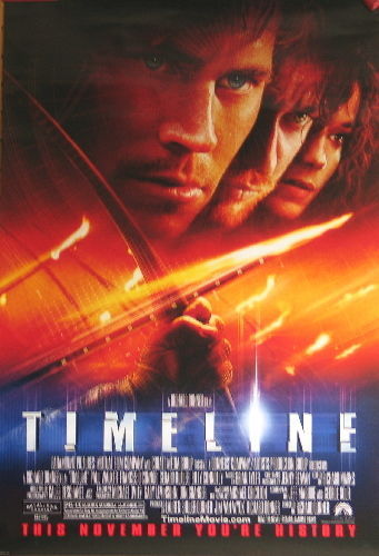 Timeline Promotional Advance Movie Poster, Paul Walker, Rolled - $2.50