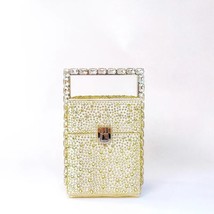   Bag Woman Box Shape Designer Handbag Crystal Hander Purses and Handbags Rhines - £95.83 GBP