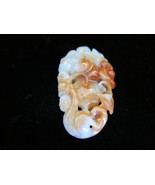 Antique Carved Jadeite Monkey and Peach Pendant - $644.49 CAD