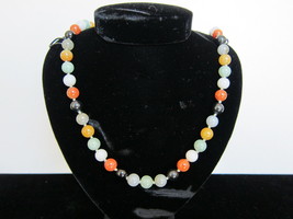 Vintage Chinese Muti Colored Jade Bead Necklace - £187.82 GBP