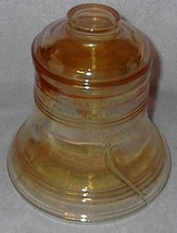 Vintage Liberty Bell Iridescent Amber Glass Cookie Jar - £11.92 GBP