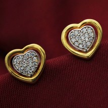 New22 Carat Striking Jewelry Gold Valentine Day Jewels Heart Earrings For Womens - £200.75 GBP