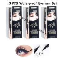 Ultra Fine Waterproof Balck Fine Felt Tip Eyeliner Pen 3 PCS Set - £5.45 GBP