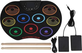 Electronic Drum Set, Electronic Drum Pad Portable Colored Hand, Seven Co... - £42.65 GBP