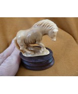 (tb-horse-1) standing wild tan Horse Tagua NUT palm figurine Bali love h... - $56.43 CAD