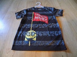 Boys Size Medium 8 Minions Gray Summer Short Sleeve Shirt Top Minion Mayhem New - £11.75 GBP