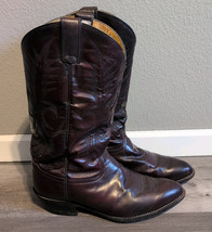 Tony Lama Western Burgundy Cowboy Boots Dark Cherry Mens Size 10 EE VM2996 - $58.04