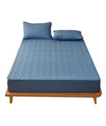 Anyhouz Mattress Cover Blue 140x200cm Pure Cotton Soft Quilted Bed Sheet... - $151.50