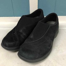 Womens sz 7.5 Merrell Topo Curve Black Fabric Suede Slip On Back Shoes - £26.90 GBP