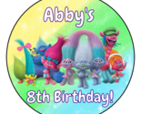 12 Trolls Birthday Stickers, party favors, labels, Personalized, 2.5&quot;, P... - £9.60 GBP
