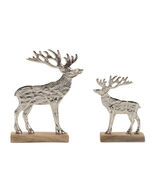 Metal Deer Silhouette with Wood Base (Set of 2) - 563455 - $71.08 CAD