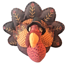 Vintage Plush Toy Turkey Stuffed Animal Bird Thanksgiving Tom 10&quot;x8&quot; - £26.89 GBP