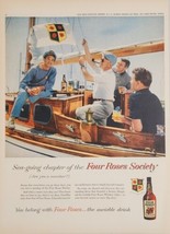 1958 Print Ad Four Roses Society Blended Whiskey Men on Sail Boat - £17.18 GBP