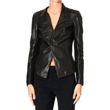 Emporio Armani women's leather jacket size 4 - $428.67