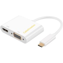 CableCreation USB C to HDMI VGA Adapter, Type C to HDMI 4K VGA 1080P Con... - £25.63 GBP