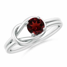 ANGARA Solitaire Garnet Infinity Knot Ring for Women, Girls in 14K Solid Gold - £409.35 GBP