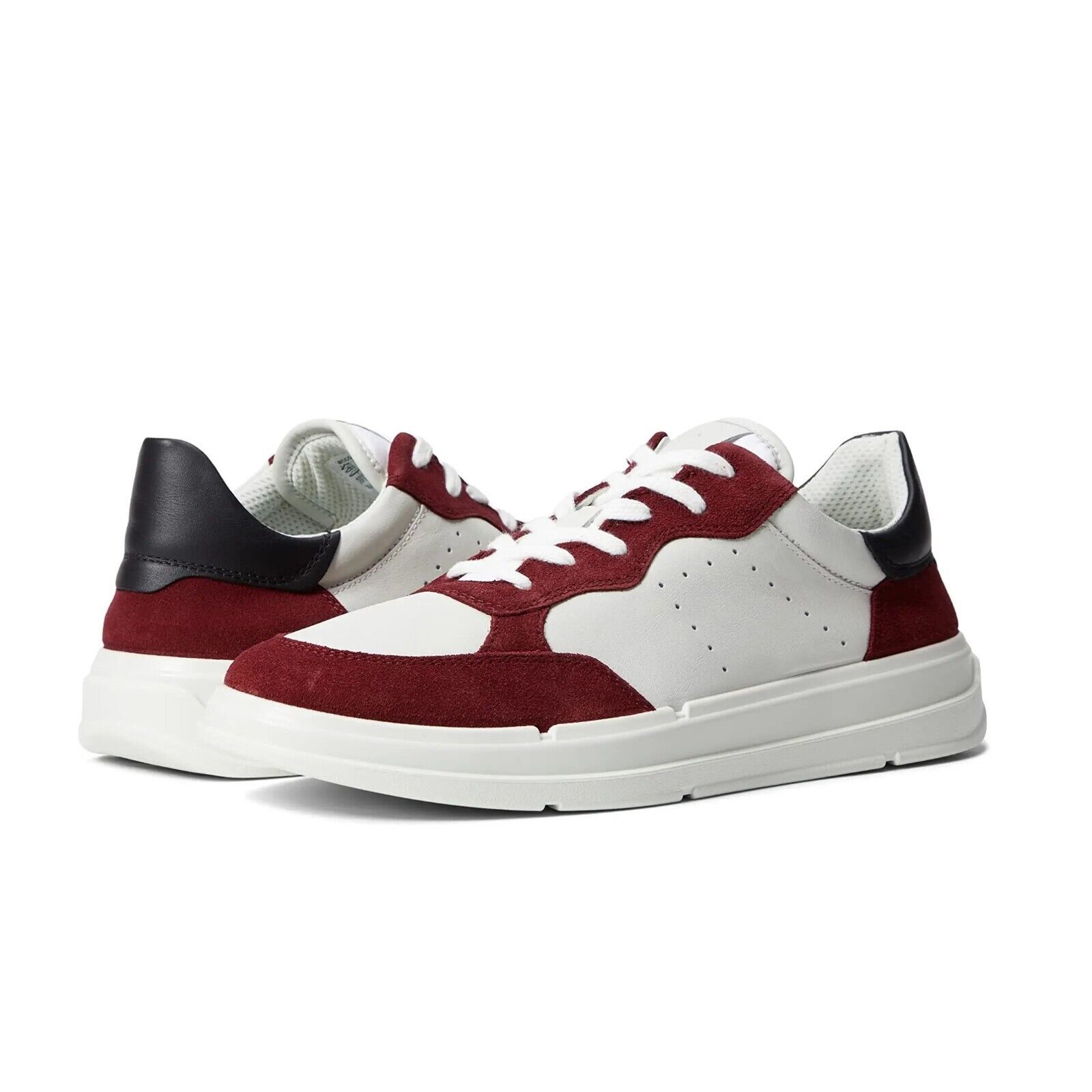 Ecco Men&#39;s Soft 10 Retro Leather 2-Tone Sneaker Fluidform Footbed Syrah/... - $69.12
