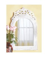 Arch Top Wood and Glass French Country Decor Style Wall Mirror - £41.83 GBP