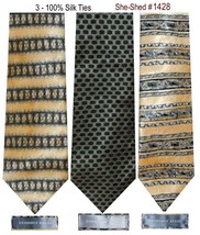 Three Silk Ties Geoffrey Beene Men&#39;s Silk Ties - 100% Silk Neckties - £11.95 GBP