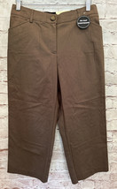 Dress Barn Womens Cropped Pants Casual Chino Twill Brown No Gap Waistban... - $20.80