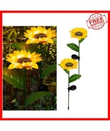 2 Pack Sunflower Shape Solar LED Lights - Decorative Garden Pathway Illu... - $46.22 CAD
