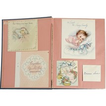 Vtg 1940&#39;s Baby Memory Keepsake Book Cards Newspaper Clippings Postcard ... - $23.75