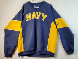 Gear Sweatshirt Mens Large Blue 100% Polyester Long Raglan Sleeve V Neck... - $21.78