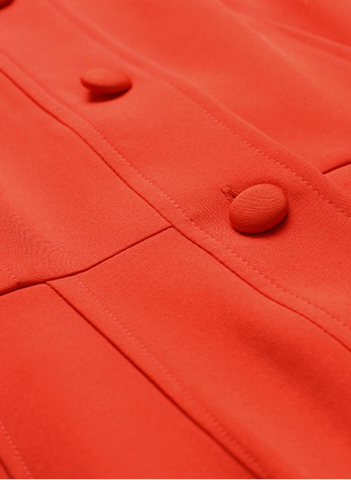 Celeb Amal Clooney Inspired Shirt Collar Scarlet Shirt Sheath Midi Dress in Red Item image 10