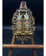 Ten Commandments Jerusalem Star Of David Prayer Brass Plaque - $1,130.57 MXN