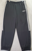 adidas Sweatpants Mens XL Black Polyester Pokets Logo Tapered Leg Elasti... - $18.43
