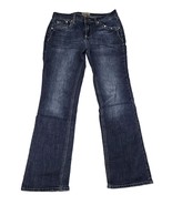Earl Jean Women&#39;s Jeans Blue Denim Bling Embroidered Mid Rise Size 8 32x30 - $24.05 CAD