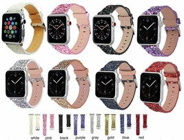 Dance Cheer Leather Glitter 40mm 44mm Replacement Band For Apple Watch 4 5 6 7 - £5.61 GBP+
