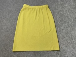 St. John Knit Skirt Womens 10 Yellow Lemon Grass Spring Casual USA Made Bottom - $49.49