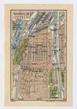 1933 Vintage City Map Of Mannheim / BADEN-WÜRTTEMBERG / Germany - £17.08 GBP
