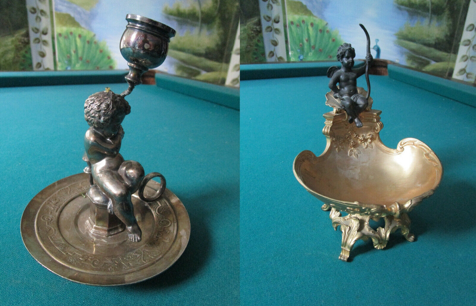 Eugene Provost  Brass Dish -Reed & Barton Silverplate Angel Candle Holder pick 1 - $64.35 - $445.50