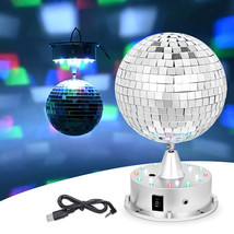6 inch18 LED Mirror Ball with 4 Color Lights with Voice Control Rotating Motor B - £52.75 GBP