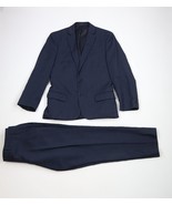 Calvin Klein Mens 38R Wool Striped 2 Piece Suit Wedding Dark Blue Pants ... - €146,99 EUR
