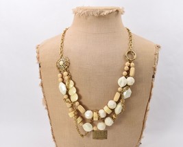 Gerard Yosca Gold-tone Rhinestone and Ivorine Beads Necklace - $39.95