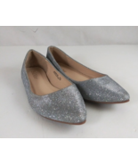 Bella Marie Angie Women&#39;s Silver Glitter Flats Size 7.5 - $14.84