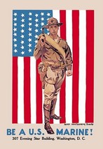 Be a U.S. Marine - Evening Star Building by James Montgomery Flagg - Art Print - £17.29 GBP+