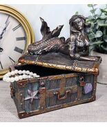 Bronzed Mermaid Nerida Resting On Sunken Treasure Jewelry Box Figurine 5... - $50.16 CAD