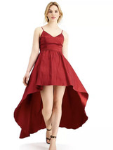 B Darlin Womens Hi Lo Dress Burgundy Red Sz 5/6 Formal Party - £46.70 GBP