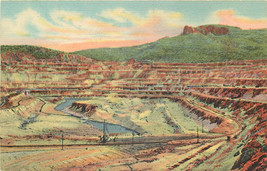 Linen Postcard B826 The Open Pit Copper Mine Santa Rita New Mexico Mining - $6.24