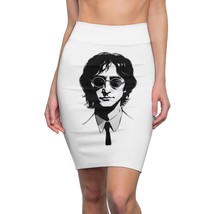 Get Noticed! Women&#39;s All Over Print Pencil Skirt: Stand Out with Lennon&#39;s Legend - £21.88 GBP+