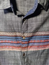 Earthbound Trading Co Mens Southwest Tribal Button Up Shirt Size S Gray  - $14.84