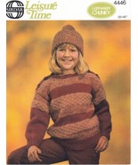 Vintage Sirdar Knitting Pattern No 4446: Childs Sweater &amp; Cap - €3,41 EUR
