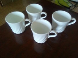 Corelle Corning Enhancement white mugs white swirl - $18.99